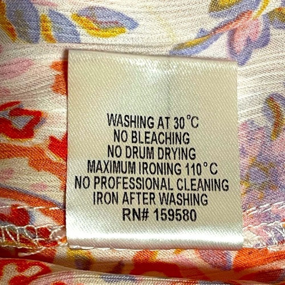 Pink‎ Lily Off The Path Long Sleeve Orange Paisley Belted Blouse Size Medium - Picture 7 of 8